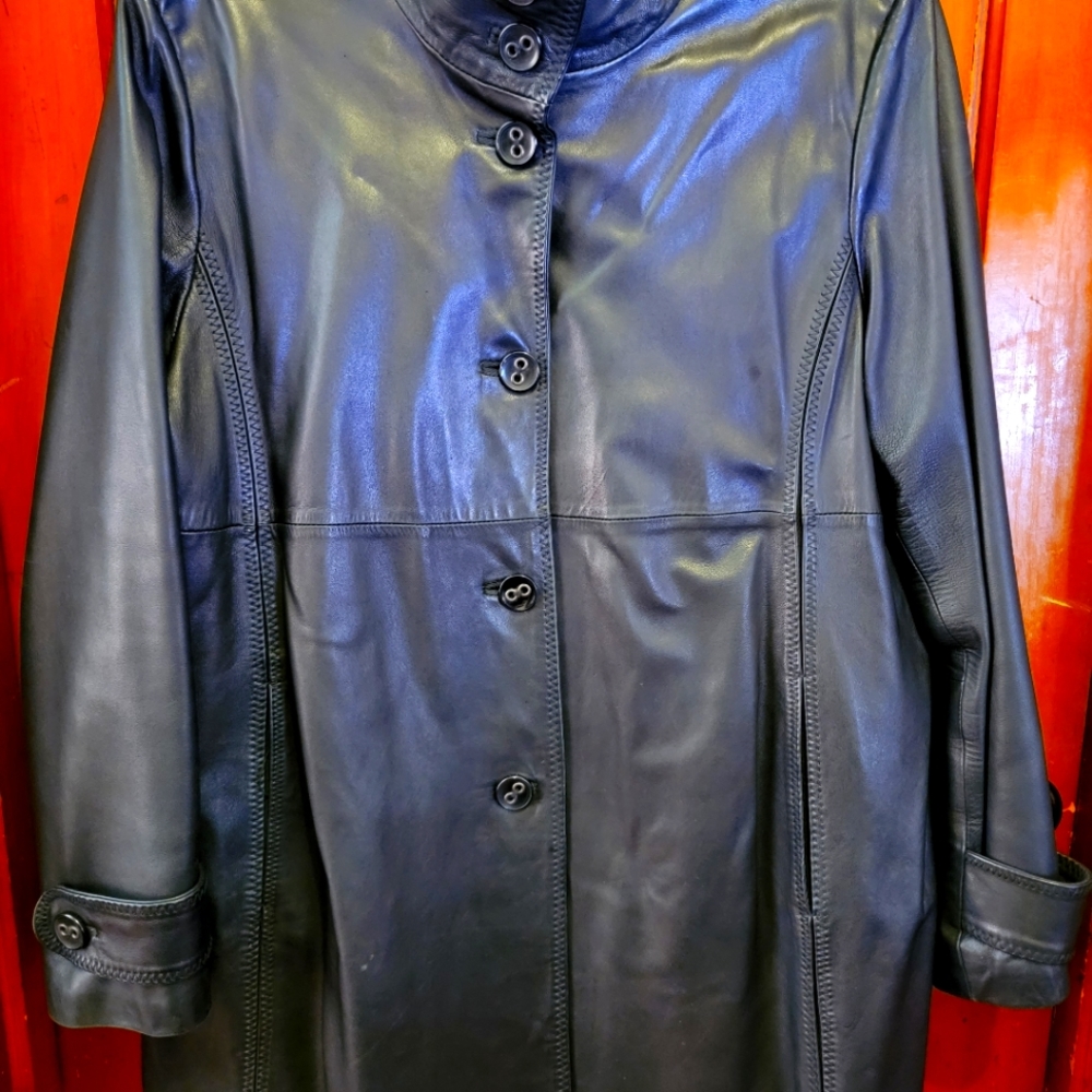 🦋Vintage Black Leather Swing Jacket 🦋Jones New York 1X Plus Womans - Picture 2 of 14
